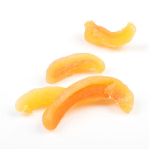 Sliced dehydrated Cantaloupe melon ( dehydrated fruit )